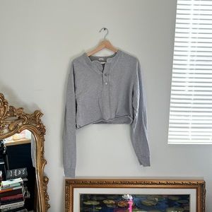 Brandy Melville Oversized Cropped Long Sleeve